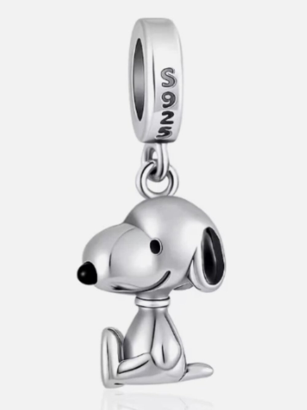 S925 Sterling Silver Snoopys Dog Happy Thinking Pendant Charm Bracelet Necklace